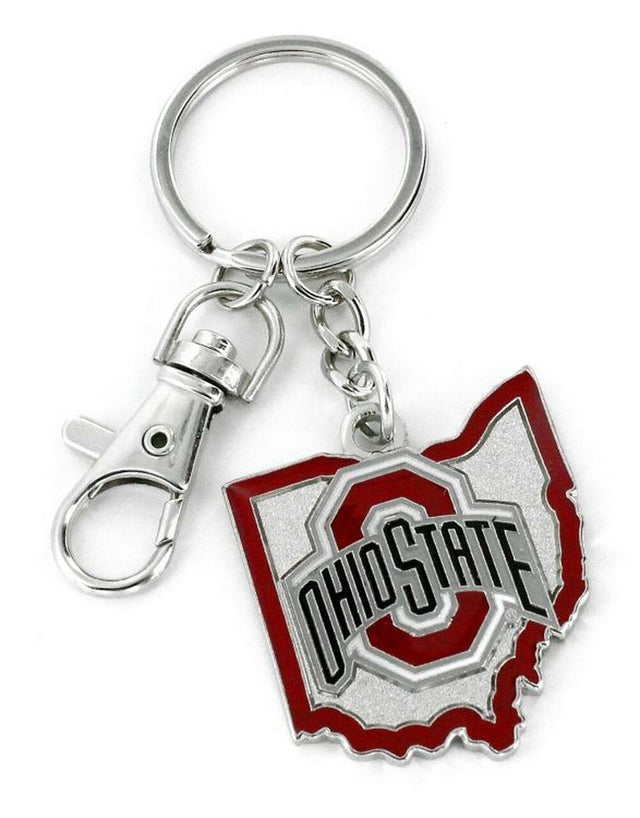 Llavero con diseño del estado de Ohio State Buckeyes