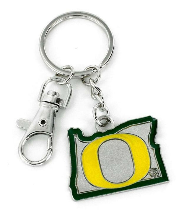 Llavero con diseño del estado de los Oregon Ducks