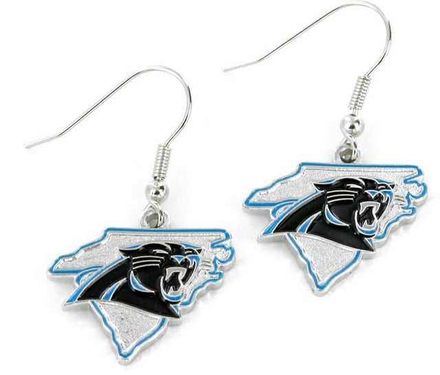 Pendientes de los Carolina Panthers con diseño del estado