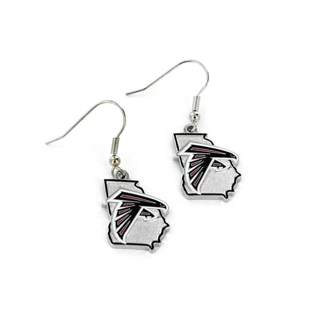 Pendientes de los Atlanta Falcons con diseño del estado