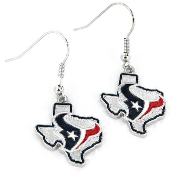 Pendientes de los Houston Texans con diseño del estado