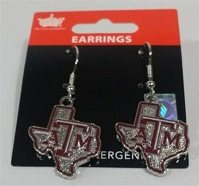 Pendientes de los Aggies de Texas A&amp;M con diseño estatal