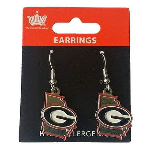 Georgia Bulldogs Earrings State Design