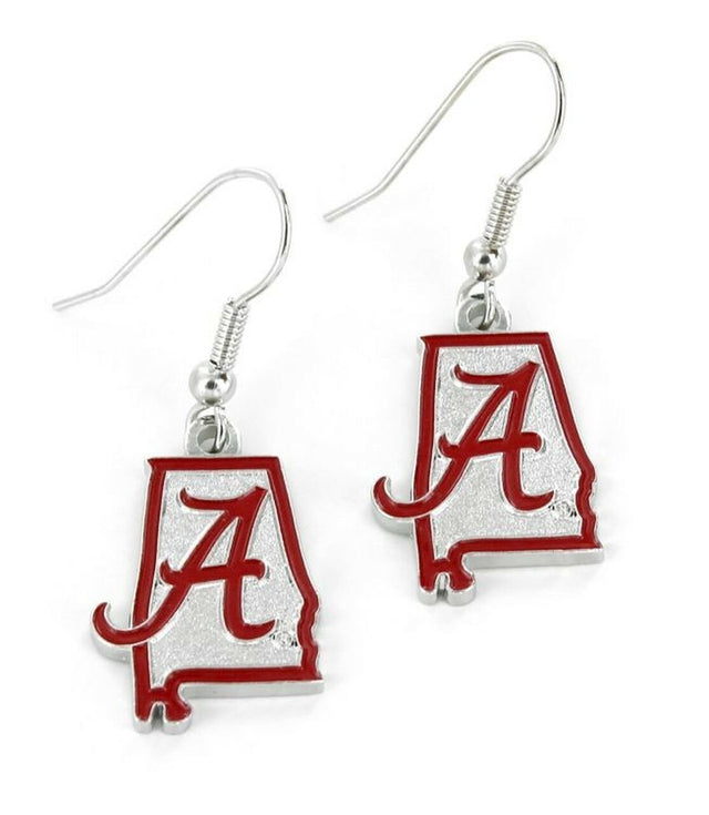 Pendientes con diseño del estado de Alabama Crimson Tide