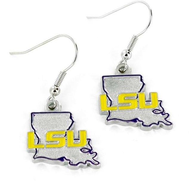 LSU Tigers Earrings State Design