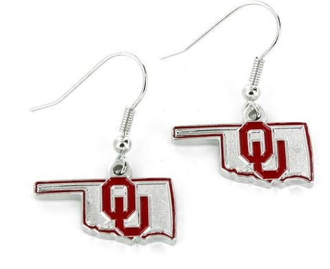Oklahoma Sooners Earrings State Design - Special Order
