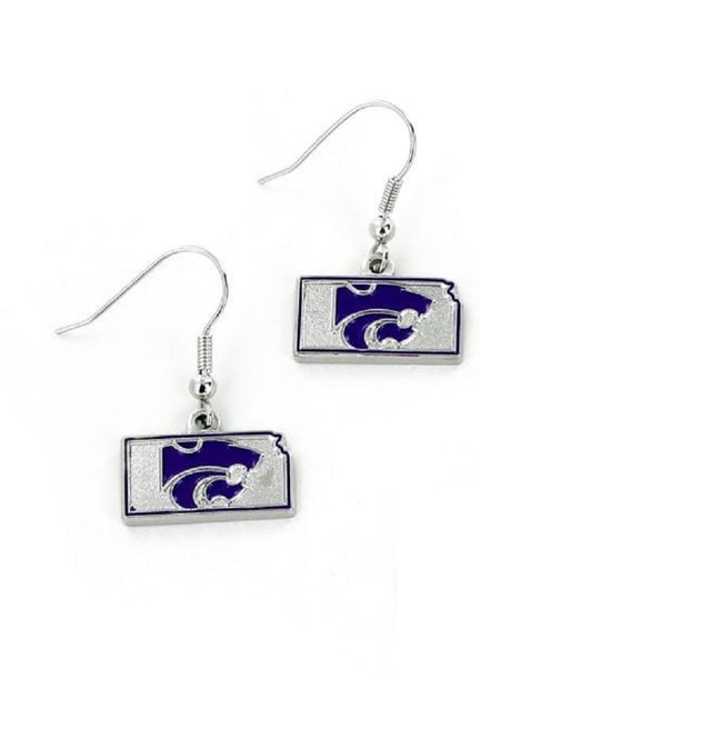 Pendientes de los Kansas State Wildcats con diseño del estado