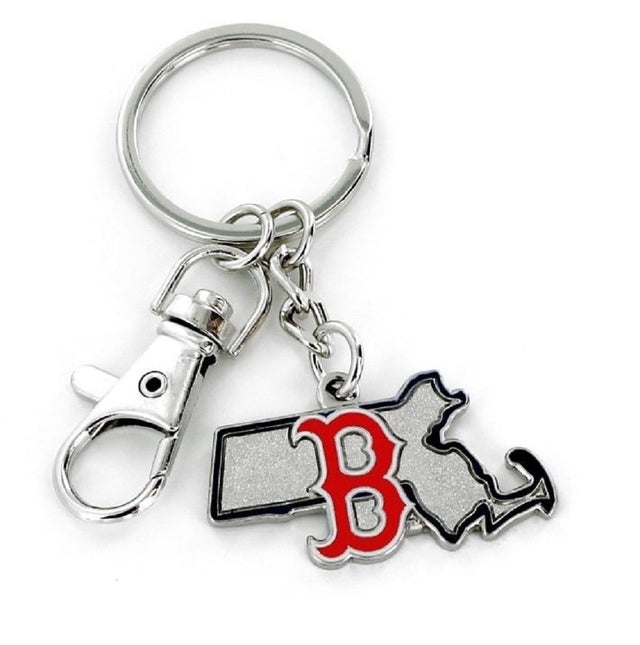 Llavero con diseño del estado de los Boston Red Sox