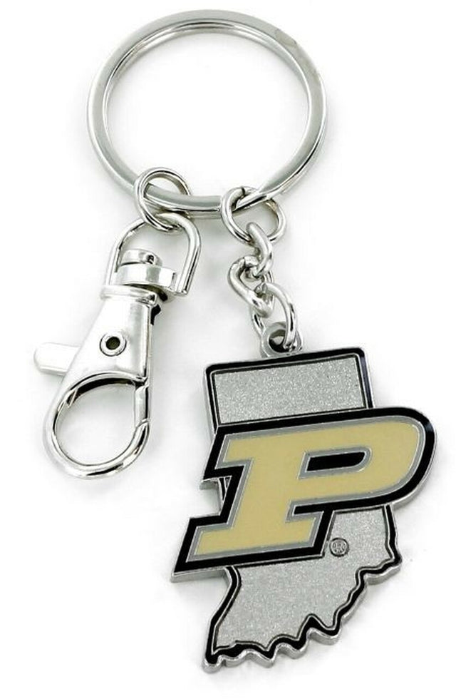 Llavero con diseño del estado de Purdue Boilermakers