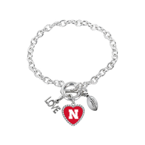 Nebraska Cornhuskers Bracelet Charmed Sport Love Football