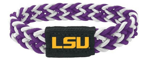 LSU Tigers Bracelet Braided Purple and White - Special Order