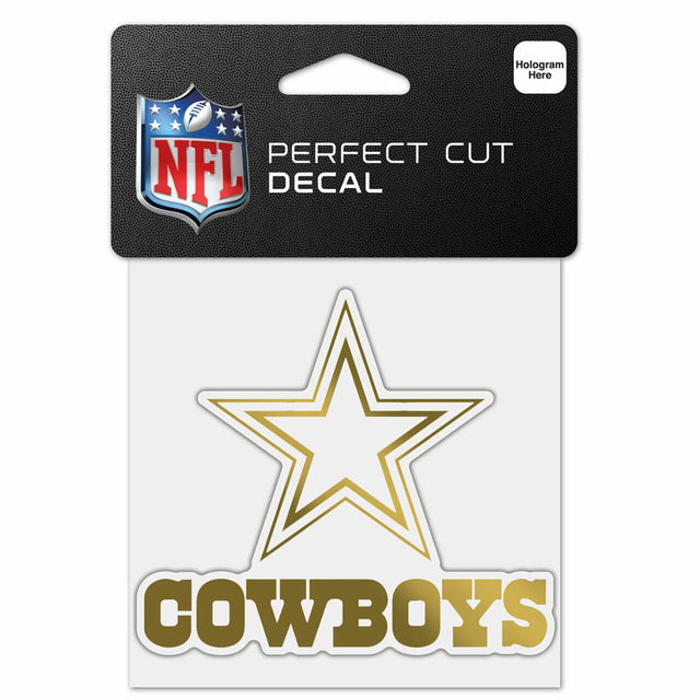 Dallas Cowboys Decal 4x4 Perfect Cut Metallic Gold