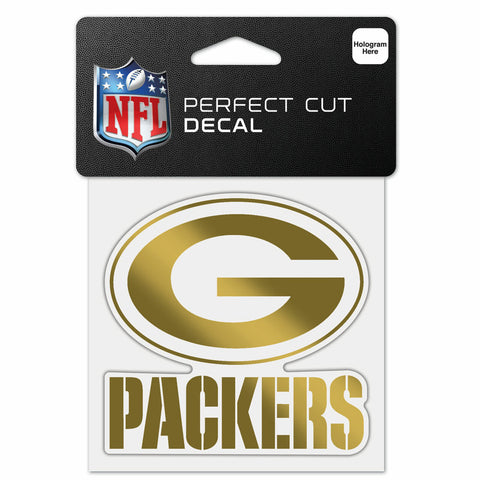 ~Green Bay Packers Decal 4x4 Perfect Cut Metallic Gold - Special Order~ backorder