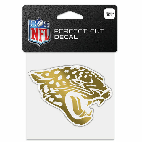 ~Jacksonville Jaguars Decal 4x4 Perfect Cut Metallic Gold - Special Order~ backorder