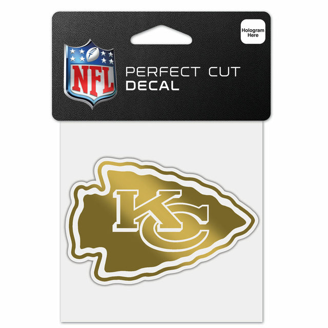 Kansas City Chiefs Decal 4x4 Perfect Cut Metallic Gold