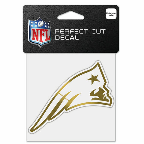 ~New England Patriots Decal 4x4 Perfect Cut Metallic Gold - Special Order~ backorder