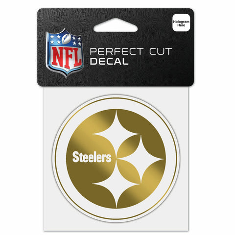 ~Pittsburgh Steelers Decal 4x4 Perfect Cut Metallic Gold - Special Order~ backorder