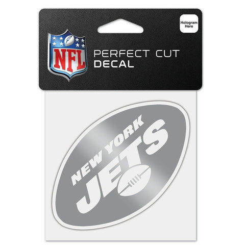 ~New York Jets Decal 4x4 Perfect Cut Metallic Silver - Special Order~ backorder