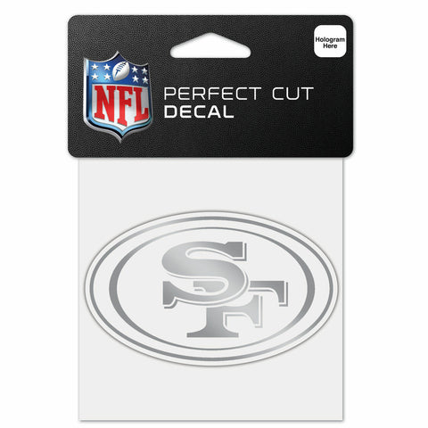 ~San Francisco 49ers Decal 4x4 Perfect Cut Metallic Silver - Special Order~ backorder