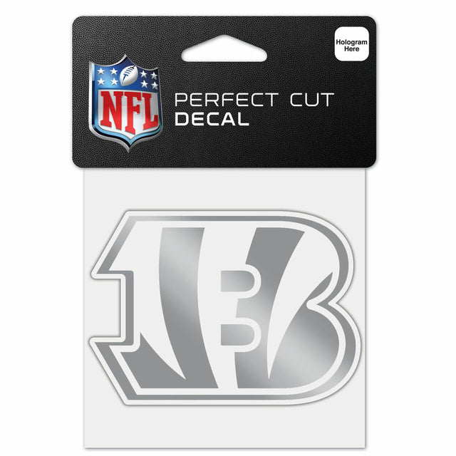 Cincinnati Bengals Decal 4x4 Perfect Cut Metallic Silver