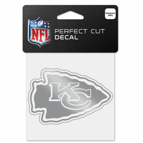 ~Kansas City Chiefs Decal 4x4 Perfect Cut Metallic Silver - Special Order~ backorder
