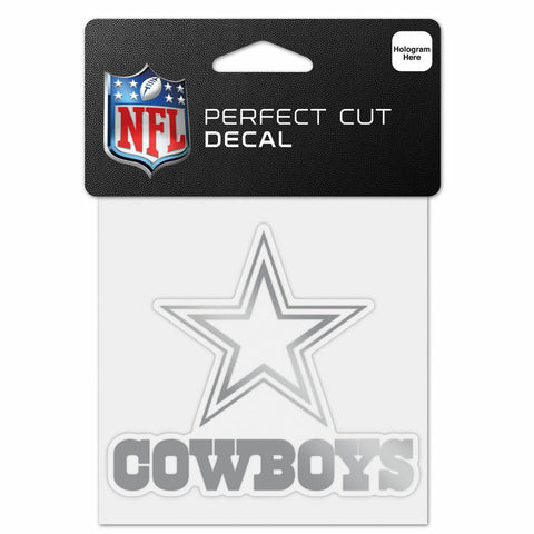 ~Dallas Cowboys Decal 4x4 Perfect Cut Metallic Silver - Special Order~ backorder