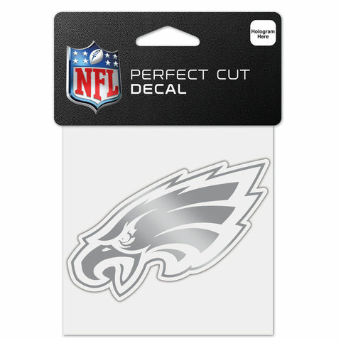 ~Philadelphia Eagles Decal 4x4 Perfect Cut Metallic Silver - Special Order~ backorder