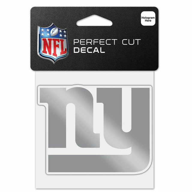 New York Giants Decal 4x4 Perfect Cut Metallic Silver