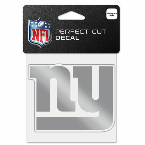 ~New York Giants Decal 4x4 Perfect Cut Metallic Silver - Special Order~ backorder