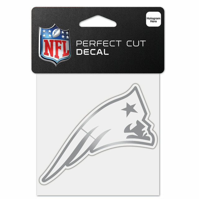 New England Patriots Decal 4x4 Perfect Cut Metallic Silver