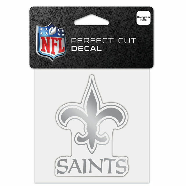 New Orleans Saints Decal 4x4 Perfect Cut Metallic Silver