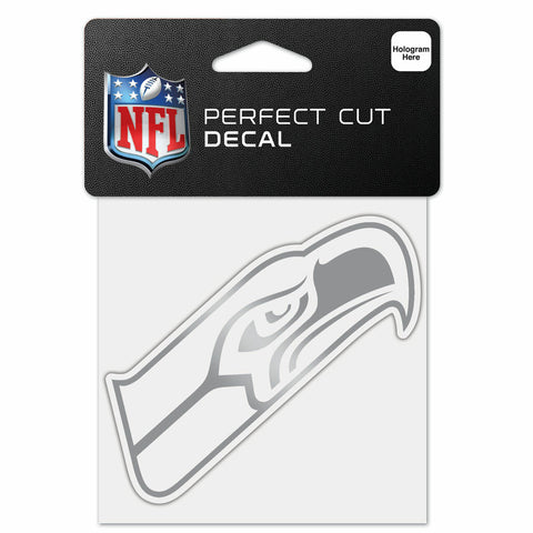 ~Seattle Seahawks Decal 4x4 Perfect Cut Metallic Silver - Special Order~ backorder