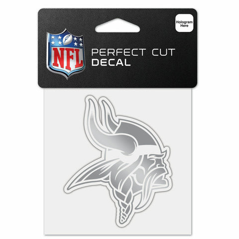~Minnesota Vikings Decal 4x4 Perfect Cut Metallic Silver - Special Order~ backorder