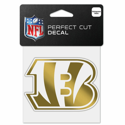 ~Cincinnati Bengals Decal 4x4 Perfect Cut Metallic Gold - Special Order~ backorder