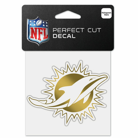 ~Miami Dolphins Decal 4x4 Perfect Cut Metallic Gold - Special Order~ backorder