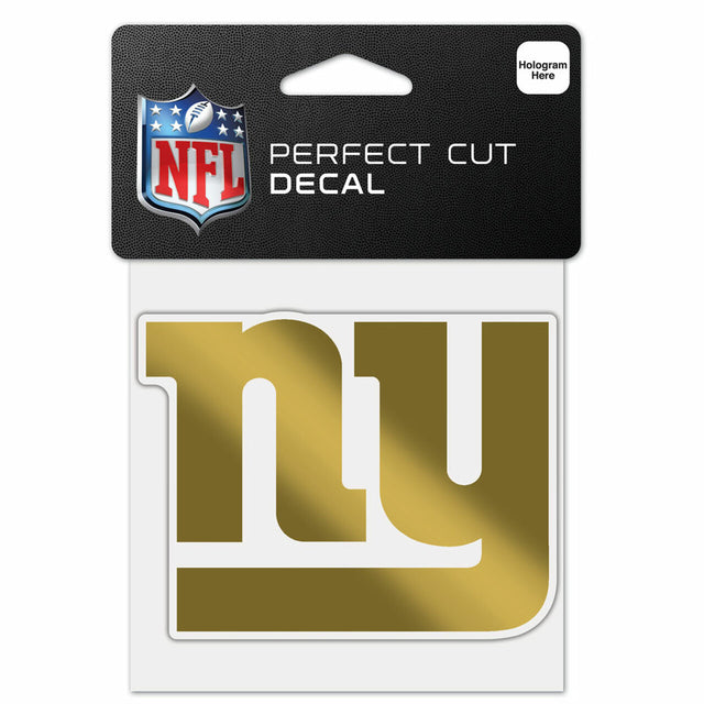 New York Giants Decal 4x4 Perfect Cut Metallic Gold