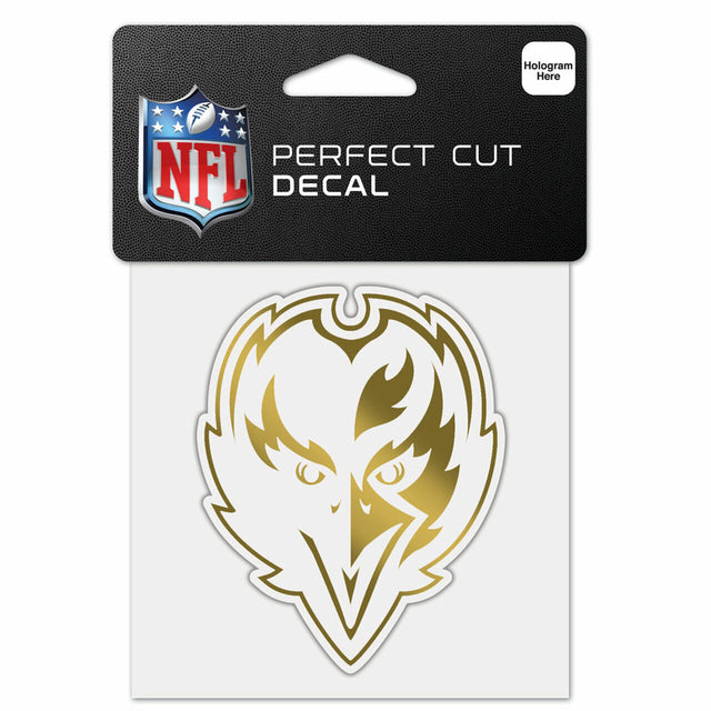 Baltimore Ravens Decal 4x4 Perfect Cut Metallic Gold