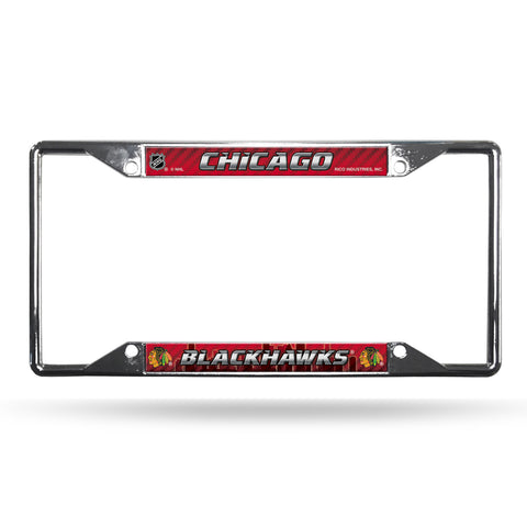 ~Chicago Blackhawks License Plate Frame Chrome EZ View - Special Order~ backorder