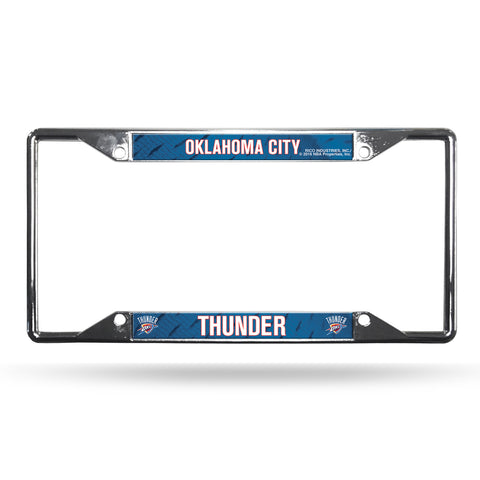 ~Oklahoma City Thunder License Plate Frame Chrome EZ View - Special Order~ backorder