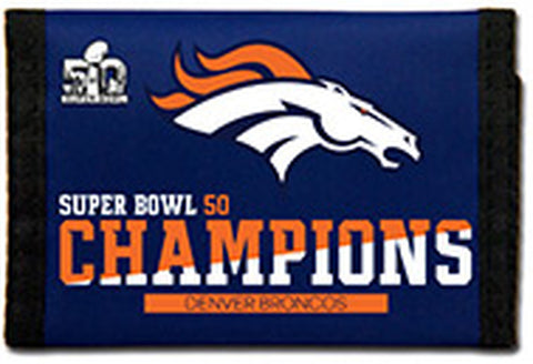 ~Denver Broncos Wallet Nylon Trifold Super Bowl 50 Champion~ backorder