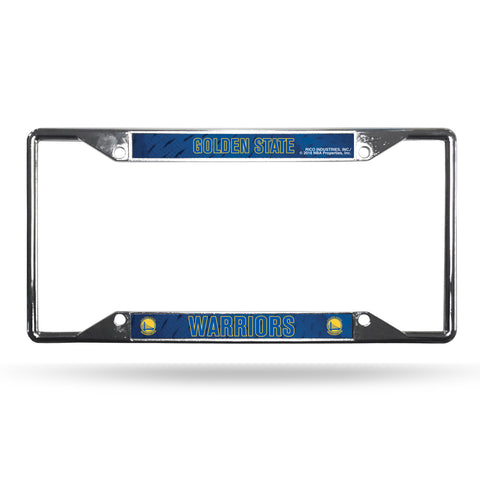 Golden State Warriors License Plate Frame Chrome EZ View - Special Order