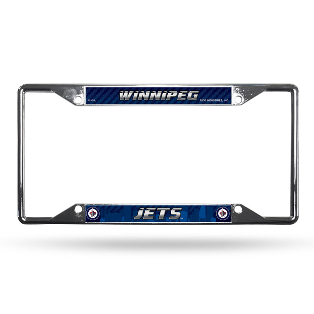 Winnipeg Jets License Plate Frame Chrome EZ View