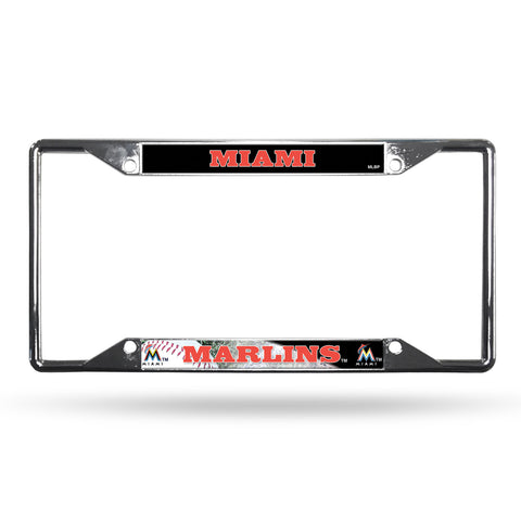 ~Miami Marlins License Plate Frame Chrome EZ View - Special Order~ backorder