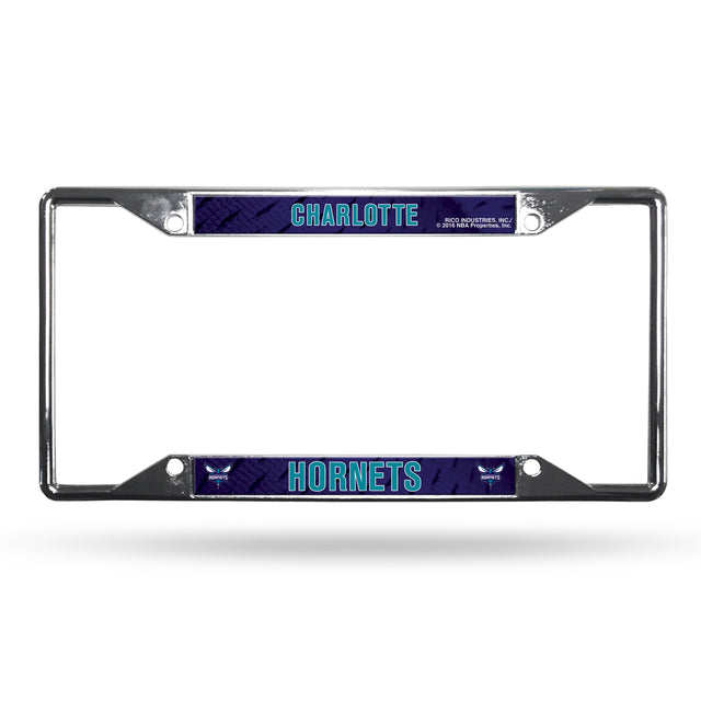 Charlotte Hornets License Plate Frame Chrome EZ View