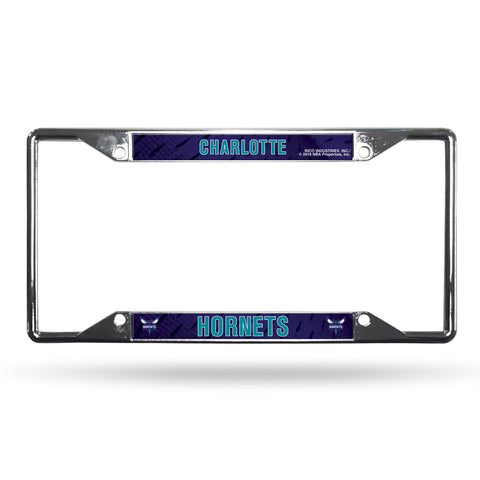 ~Charlotte Hornets License Plate Frame Chrome EZ View - Special Order~ backorder