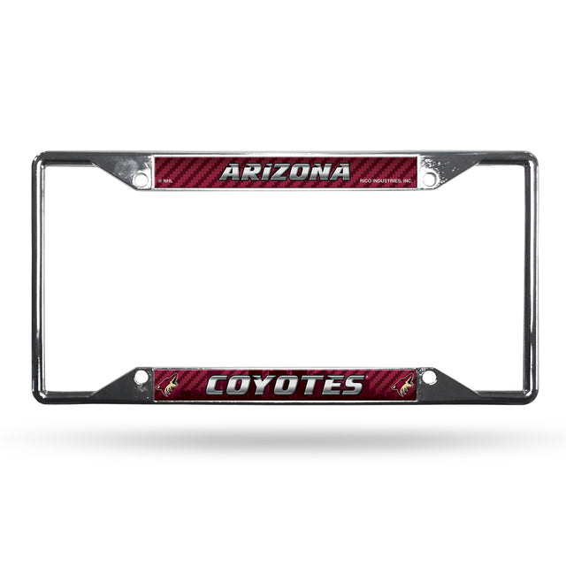 Arizona Coyotes License Plate Frame Chrome EZ View