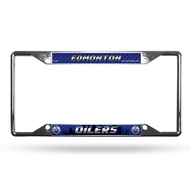 Edmonton Oilers License Plate Frame Chrome EZ View