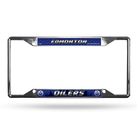 ~Edmonton Oilers License Plate Frame Chrome EZ View - Special Order~ backorder