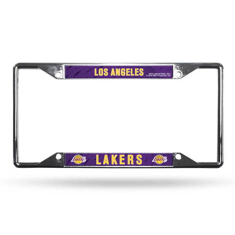 ~Los Angeles Lakers License Plate Frame Chrome EZ View~ backorder