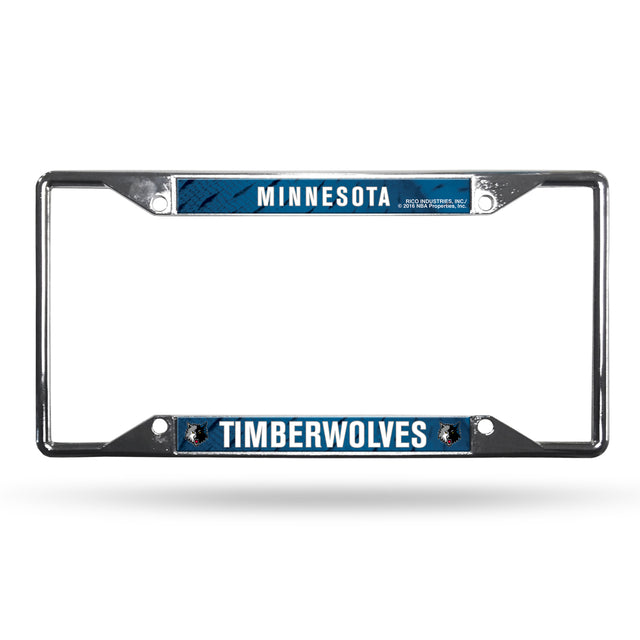 Minnesota Timberwolves License Plate Frame Chrome EZ View